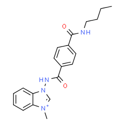 ChemSpider 2D Image | 1-{[4-(Butylcarbamoyl)benzoyl]amino}-3-methyl-1H-3,1-benzimidazol-3-ium | C20H23N4O2