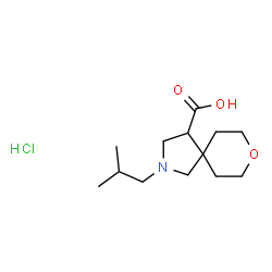 ChemSpider 2D Image | 2-Isobutyl-8-oxa-2-azaspiro[4.5]decane-4-carboxylic acid hydrochloride (1:1) | C13H24ClNO3