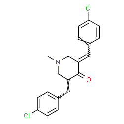 ChemSpider 2D Image | (3E,5E)-3,5-Bis(4-chlorobenzylidene)-1-methyl-4-piperidinone | C20H17Cl2NO