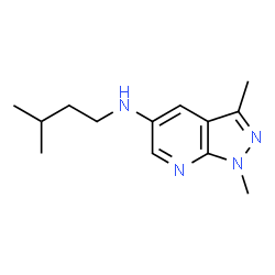 ChemSpider 2D Image | 1,3-Dimethyl-N-(3-methylbutyl)-1H-pyrazolo[3,4-b]pyridin-5-amine | C13H20N4