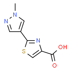 ChemSpider 2D Image | 2-(1-Methyl-1H-pyrazol-4-yl)-1,3-thiazole-4-carboxylic acid | C8H7N3O2S