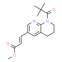 ChemSpider 2D Image | (E)-Methyl 3-(8-pivaloyl-5,6,7,8-tetrahydro-1,8-naphthyridin-3-yl)acrylate | C17H22N2O3