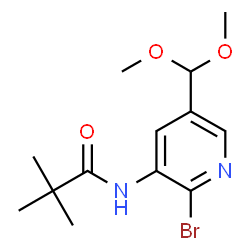 ChemSpider 2D Image | N-(2-Bromo-5-(dimethoxymethyl)pyridin-3-yl)pivalamide | C13H19BrN2O3