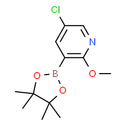 ChemSpider 2D Image | 5-Chloro-2-methoxy-3-(4,4,5,5-tetramethyl-1,3,2-dioxaborolan-2-yl)pyridine | C12H17BClNO3