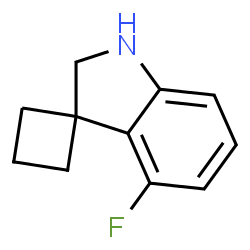 ChemSpider 2D Image | 4'-Fluoro-1',2'-dihydrospiro[cyclobutane-1,3'-indole] | C11H12FN