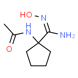 ChemSpider 2D Image | N-[1-(N-Hydroxycarbamimidoyl)cyclopentyl]acetamide | C8H15N3O2