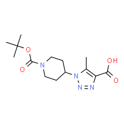 ChemSpider 2D Image | 1-{1-[(tert-butoxy)carbonyl]piperidin-4-yl}-5-methyl-1H-1,2,3-triazole-4-carboxylic acid | C14H22N4O4