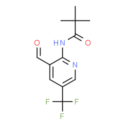 ChemSpider 2D Image | N-(3-Formyl-5-(trifluoromethyl)pyridin-2-yl)pivalamide | C12H13F3N2O2