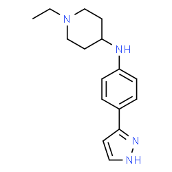 ChemSpider 2D Image | 1-Ethyl-N-[4-(1H-pyrazol-3-yl)phenyl]-4-piperidinamine | C16H22N4