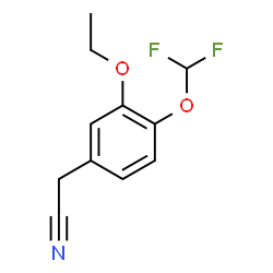 ChemSpider 2D Image | 4-(Difluoromethoxy)-3-ethoxybenzeneacetonitrile | C11H11F2NO2