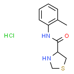 ChemSpider 2D Image | N-(2-Methylphenyl)-1,3-thiazolidine-4-carboxamide hydrochloride (1:1) | C11H15ClN2OS
