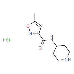 ChemSpider 2D Image | 5-Methyl-N-(4-piperidinyl)-1,2-oxazole-3-carboxamide hydrochloride (1:1) | C10H16ClN3O2