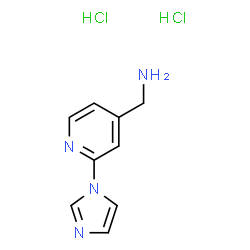 ChemSpider 2D Image | 1-[2-(1H-Imidazol-1-yl)-4-pyridinyl]methanamine dihydrochloride | C9H12Cl2N4