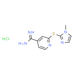 ChemSpider 2D Image | 2-[(1-methyl-1H-imidazol-2-yl)sulfanyl]pyridine-4-carboximidamide hydrochloride | C10H12ClN5S