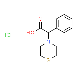 ChemSpider 2D Image | 2-phenyl-2-(thiomorpholin-4-yl)acetic acid hydrochloride | C12H16ClNO2S
