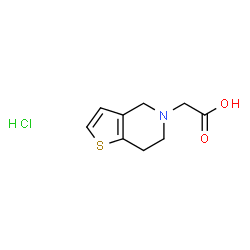 ChemSpider 2D Image | 2-{4H,5H,6H,7H-thieno[3,2-c]pyridin-5-yl}acetic acid hydrochloride | C9H12ClNO2S
