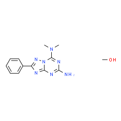 ChemSpider 2D Image | Methanol - N~7~,N~7~-dimethyl-2-phenyl[1,2,4]triazolo[1,5-a][1,3,5]triazine-5,7-diamine (1:1) | C13H17N7O