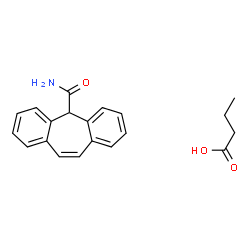 ChemSpider 2D Image | Butanoic acid - 5H-dibenzo[a,d][7]annulene-5-carboxamide (1:1) | C20H21NO3