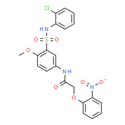 ChemSpider 2D Image | N-{3-[(2-Chlorophenyl)sulfamoyl]-4-methoxyphenyl}-2-(2-nitrophenoxy)acetamide | C21H18ClN3O7S