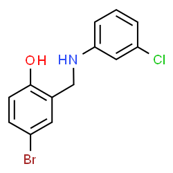 ChemSpider 2D Image | 4-Bromo-2-{[(3-chlorophenyl)amino]methyl}phenol | C13H11BrClNO