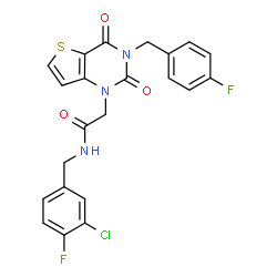 ChemSpider 2D Image | N-(3-Chloro-4-fluorobenzyl)-2-[3-(4-fluorobenzyl)-2,4-dioxo-3,4-dihydrothieno[3,2-d]pyrimidin-1(2H)-yl]acetamide | C22H16ClF2N3O3S