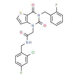 ChemSpider 2D Image | N-(2-Chloro-4-fluorobenzyl)-2-[3-(2-fluorobenzyl)-2,4-dioxo-3,4-dihydrothieno[3,2-d]pyrimidin-1(2H)-yl]acetamide | C22H16ClF2N3O3S