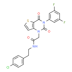 ChemSpider 2D Image | N-[2-(4-Chlorophenyl)ethyl]-2-[3-(3,5-difluorophenyl)-2,4-dioxo-3,4-dihydrothieno[3,2-d]pyrimidin-1(2H)-yl]acetamide | C22H16ClF2N3O3S