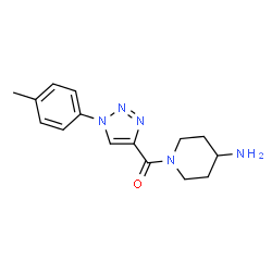 ChemSpider 2D Image | 1-[1-(4-methylphenyl)-1H-1,2,3-triazole-4-carbonyl]piperidin-4-amine | C15H19N5O