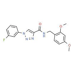 ChemSpider 2D Image | N-(2,4-Dimethoxybenzyl)-1-(3-fluorophenyl)-1H-1,2,3-triazole-4-carboxamide | C18H17FN4O3