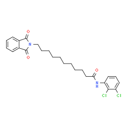 ChemSpider 2D Image | N-(2,3-Dichlorophenyl)-11-(1,3-dioxo-1,3-dihydro-2H-isoindol-2-yl)undecanamide | C25H28Cl2N2O3