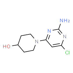 ChemSpider 2D Image | 1-(2-Amino-6-chloro-4-pyrimidinyl)-4-piperidinol | C9H13ClN4O