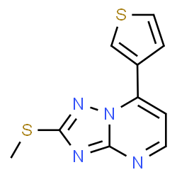 ChemSpider 2D Image | 2-(Methylsulfanyl)-7-(3-thienyl)[1,2,4]triazolo[1,5-a]pyrimidine | C10H8N4S2