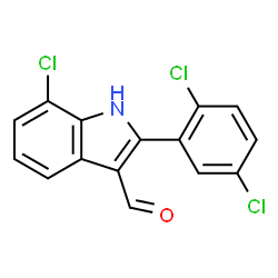 ChemSpider 2D Image | 7-Chloro-2-(2,5-dichlorophenyl)-1H-indole-3-carbaldehyde | C15H8Cl3NO