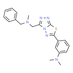ChemSpider 2D Image | 3-(3-{[Benzyl(methyl)amino]methyl}[1,2,4]triazolo[3,4-b][1,3,4]thiadiazol-6-yl)-N,N-dimethylaniline | C20H22N6S
