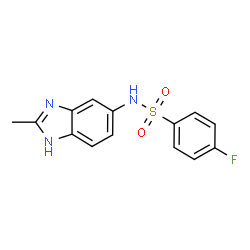 ChemSpider 2D Image | 4-Fluoro-N-(2-methyl-1H-benzimidazol-5-yl)benzenesulfonamide | C14H12FN3O2S