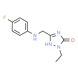 ChemSpider 2D Image | 2-Ethyl-5-{[(4-fluorophenyl)amino]methyl}-1,2-dihydro-3H-1,2,4-triazol-3-one | C11H13FN4O