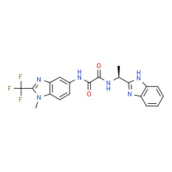 ChemSpider 2D Image | N-[(1S)-1-(1H-Benzimidazol-2-yl)ethyl]-N'-[1-methyl-2-(trifluoromethyl)-1H-benzimidazol-5-yl]ethanediamide | C20H17F3N6O2