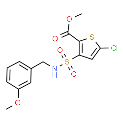 ChemSpider 2D Image | Methyl 5-chloro-3-[(3-methoxybenzyl)sulfamoyl]-2-thiophenecarboxylate | C14H14ClNO5S2
