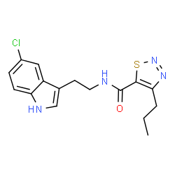 ChemSpider 2D Image | N-[2-(5-Chloro-1H-indol-3-yl)ethyl]-4-propyl-1,2,3-thiadiazole-5-carboxamide | C16H17ClN4OS