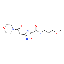 ChemSpider 2D Image | N-(3-Methoxypropyl)-3-[2-(4-morpholinyl)-2-oxoethyl]-1,2,4-oxadiazole-5-carboxamide | C13H20N4O5