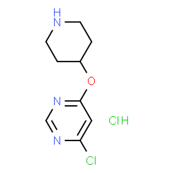 ChemSpider 2D Image | 6-Chloro-4-pyrimidinyl 4-piperidinyl etherhydrochloride | C9H13Cl2N3O