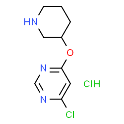 ChemSpider 2D Image | 4-chloro-6-(piperidin-3-yloxy)pyrimidine hydrochloride | C9H13Cl2N3O