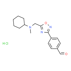 ChemSpider 2D Image | 4-(5-{[Cyclohexyl(methyl)amino]methyl}-1,2,4-oxadiazol-3-yl)benzaldehyde hydrochloride | C17H22ClN3O2