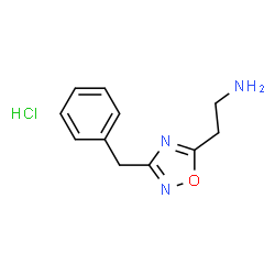 ChemSpider 2D Image | 2-(3-benzyl-1,2,4-oxadiazol-5-yl)ethanamine hydrochloride | C11H14ClN3O