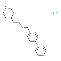 ChemSpider 2D Image | 4-[2-(4-Biphenylylmethoxy)ethyl]piperidine hydrochloride (1:1) | C20H26ClNO