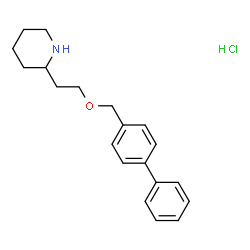 ChemSpider 2D Image | 2-[2-(4-Biphenylylmethoxy)ethyl]piperidine hydrochloride (1:1) | C20H26ClNO