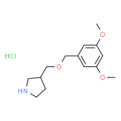 ChemSpider 2D Image | 3-(((3,5-Dimethoxybenzyl)oxy)methyl)pyrrolidine hydrochloride | C14H22ClNO3