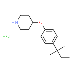 ChemSpider 2D Image | 4-(4-(tert-Pentyl)phenoxy)piperidine hydrochloride | C16H26ClNO