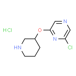 ChemSpider 2D Image | 2-chloro-6-(piperidin-3-yloxy)pyrazine hydrochloride | C9H13Cl2N3O