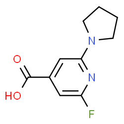 ChemSpider 2D Image | 2-Fluoro-6-(1-pyrrolidinyl)isonicotinic acid | C10H11FN2O2